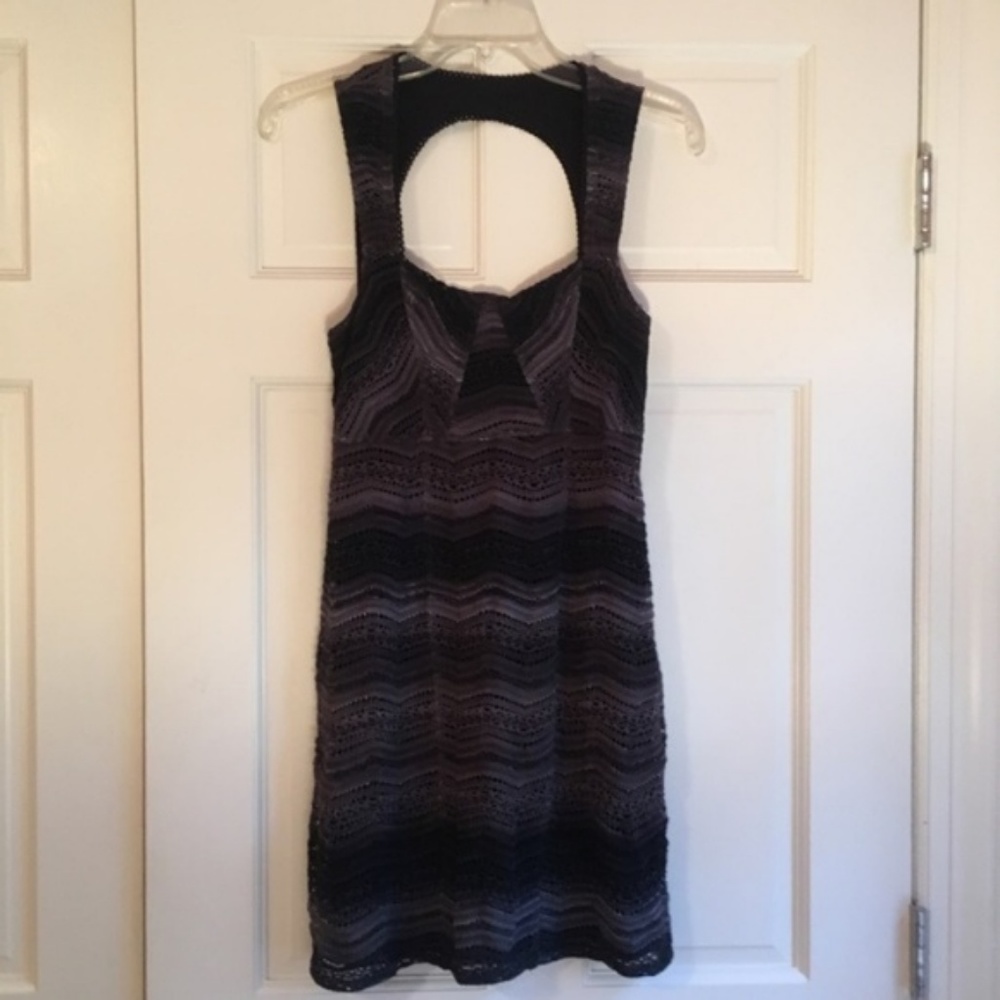 NWOT free people chevron black + gray dress!!